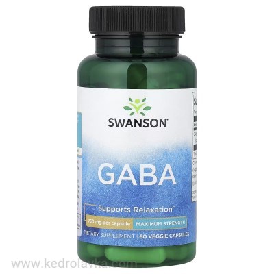 ГАБА 60 капс., 750 мг., iHerb