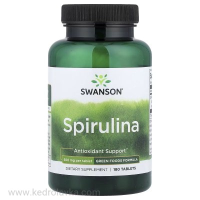 СПИРУЛИНА - SWANSON, 180 табл. по 500 мг., iHerb