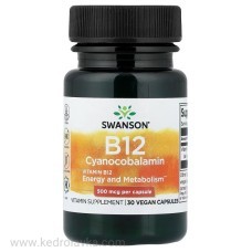 Витамин B12, 500 mcg, 30 капс., SWANSON, iHerb